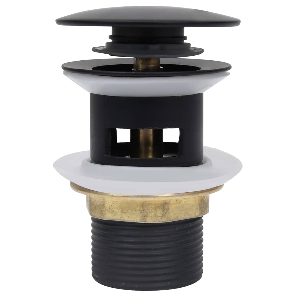 Push Drain with Overflow Function Black 6.4x6.4x9.1 cm - Bend