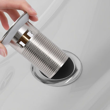 Push Drain with Overflow Function Silver 6.4x6.4x9.1 cm - Bend