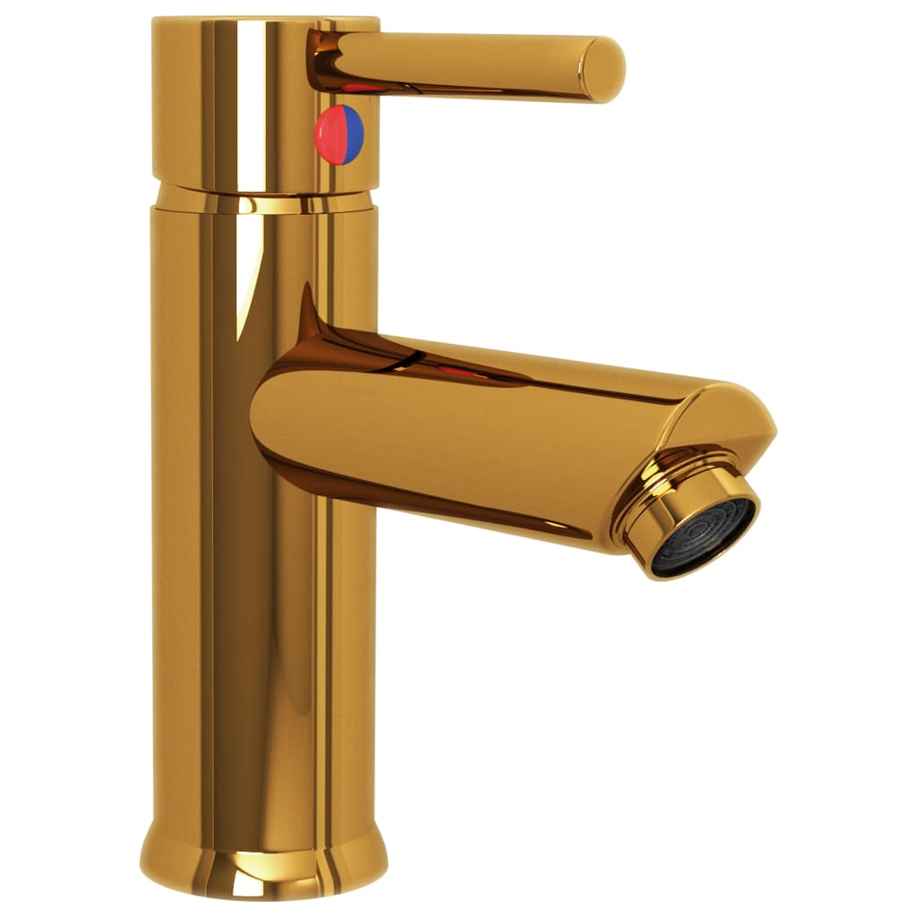 Bathroom Basin Faucet - Gold, Grey, Silver, Chromed Finish, Black - 130 mm - Bend