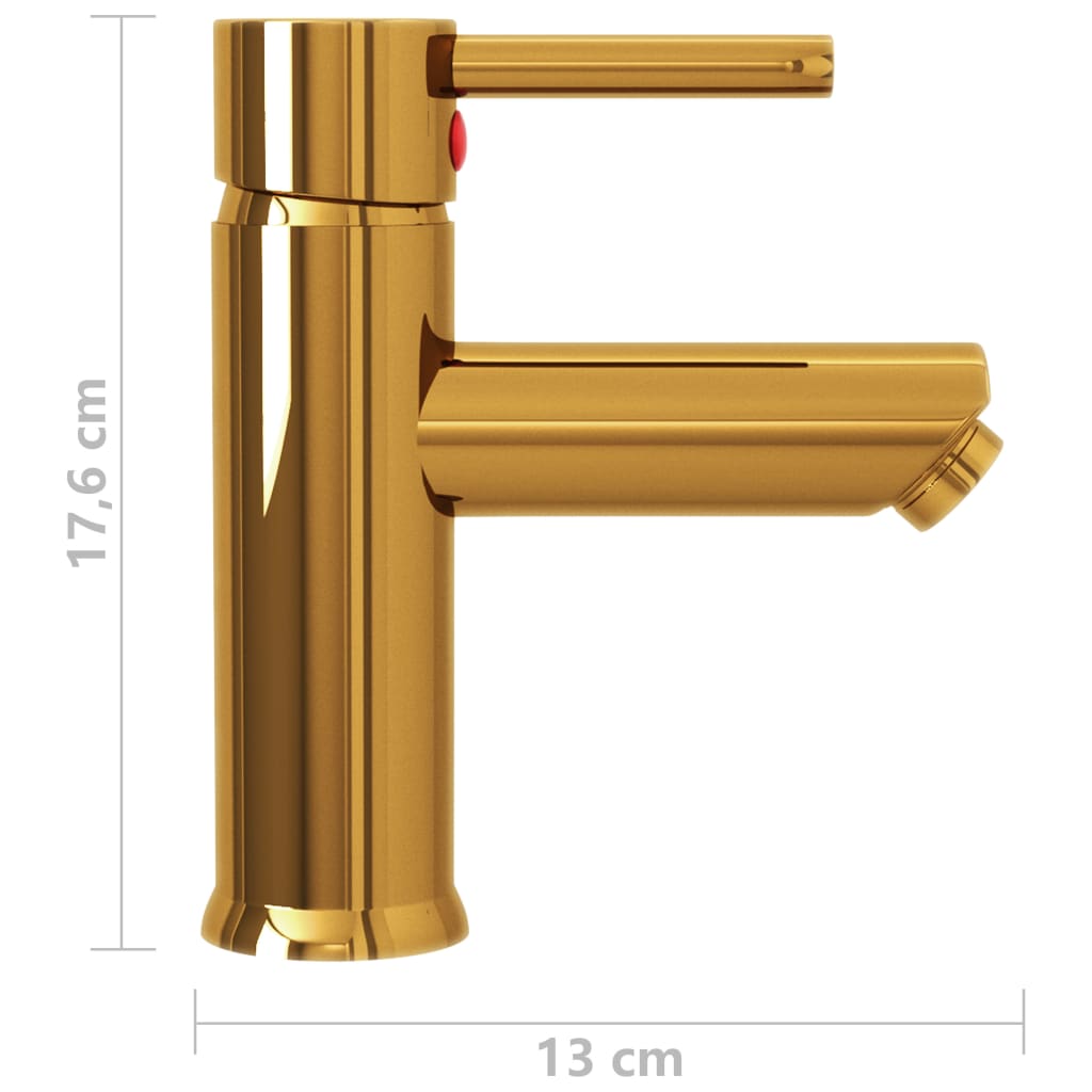 Bathroom Basin Faucet - Gold, Grey, Silver, Chromed Finish, Black - 130 mm - Bend