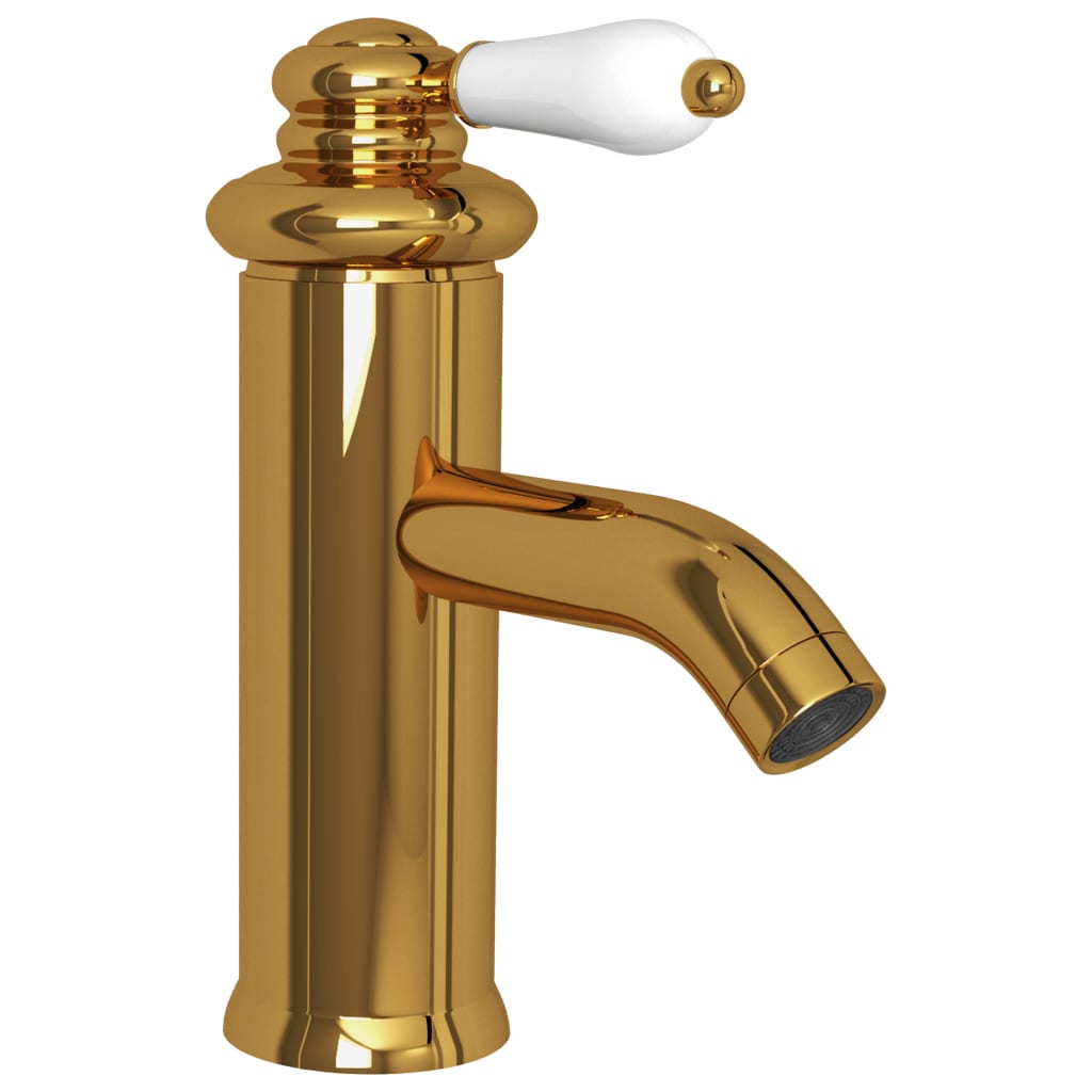 Bathroom Basin Faucet - Gold, Grey, Silver, Chromed Finish, Black - 130 mm - Bend