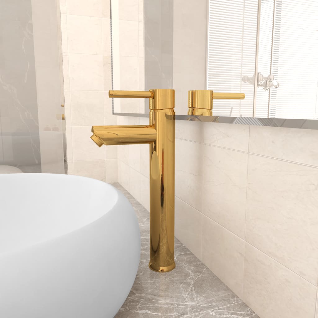 Bathroom Mixer Tap 12x30 cm - Gold or Black Options Available - Bend