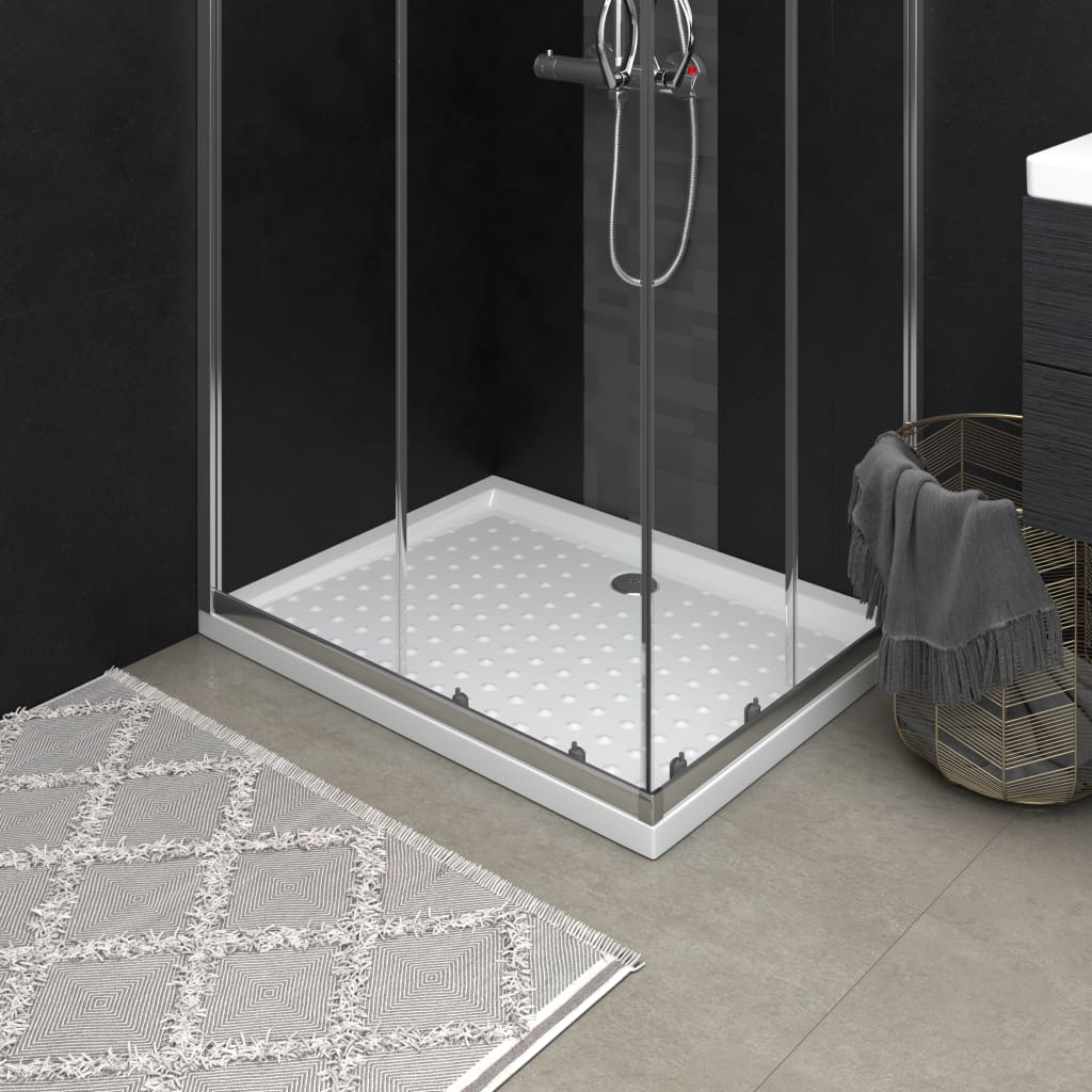 Shower Base Tray with Dots White 90x70x4 cm ABS