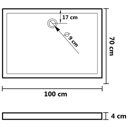 Shower Base Tray with Dots White 70x100x4 cm ABS - Bend