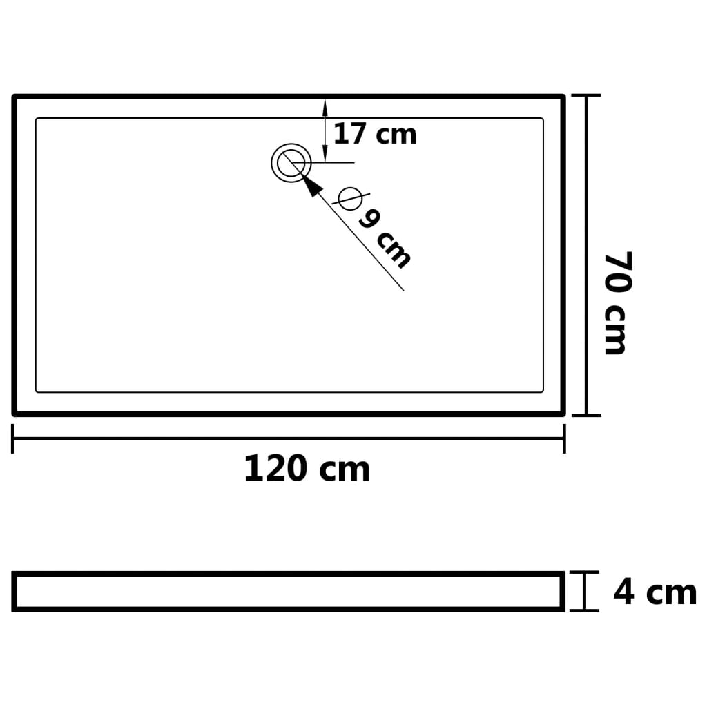 White Rectangular ABS Shower Base Tray - Bend