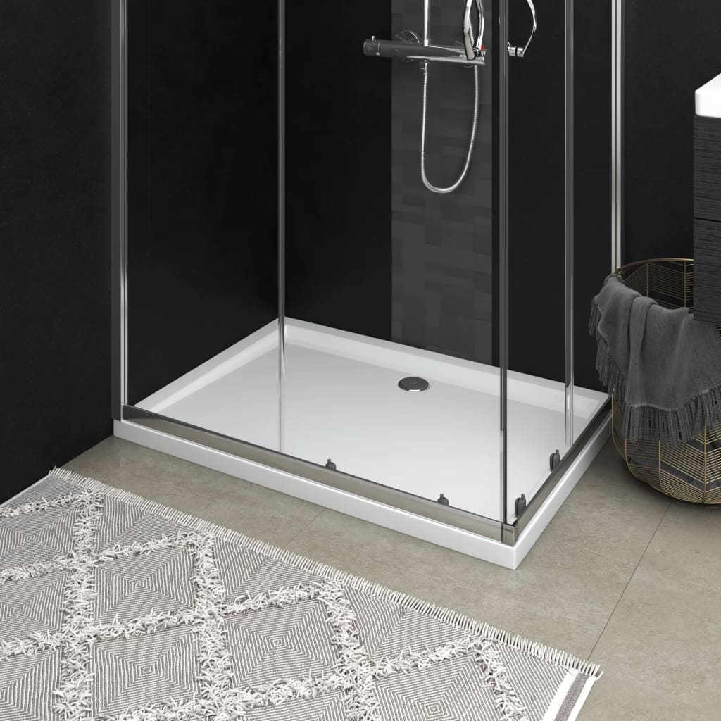 White Rectangular ABS Shower Base Tray - Bend