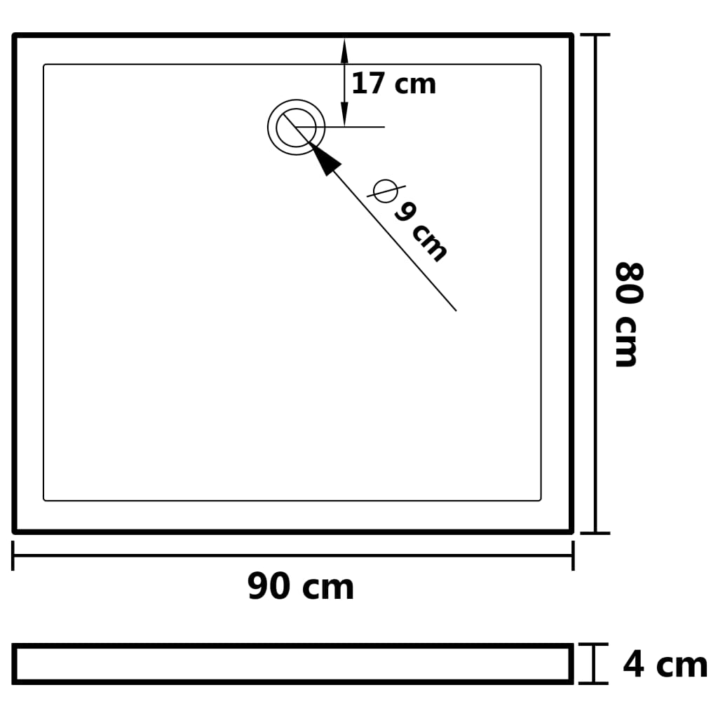 White Rectangular ABS Shower Base Tray - Bend