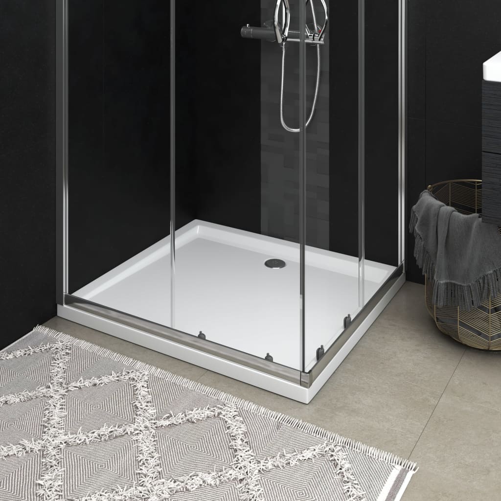 White Rectangular ABS Shower Base Tray - Bend