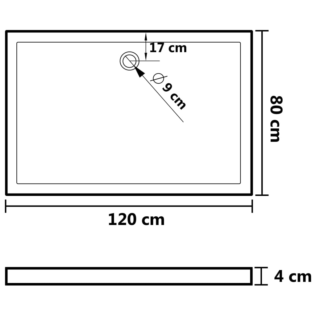 White Rectangular ABS Shower Base Tray - Bend