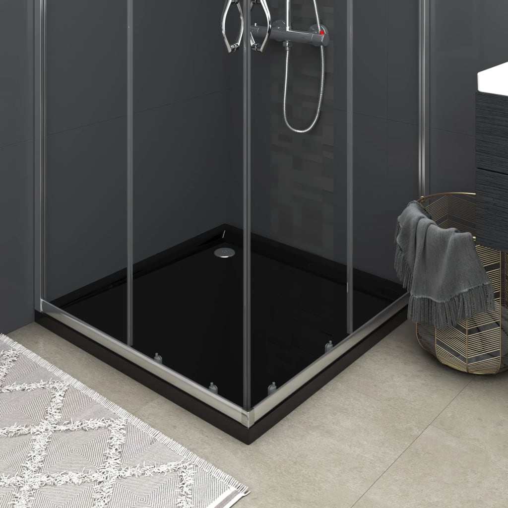 Square ABS Shower Base Tray Black 90x90 cm - Bend