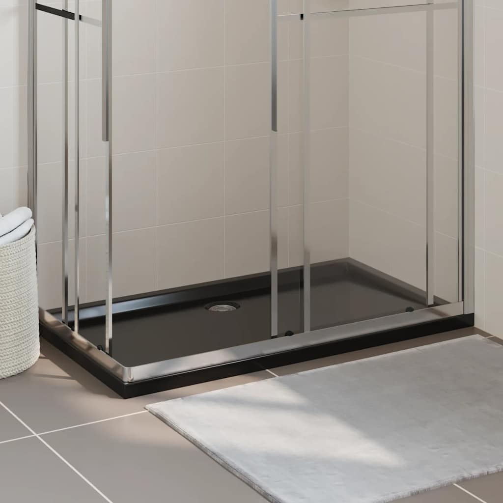 Rectangular ABS Shower Base Tray Black 70x120 cm