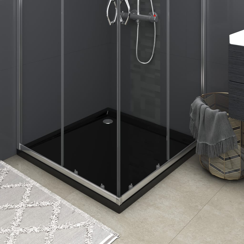 Square ABS Shower Base Tray Black 80x80 cm - Bend