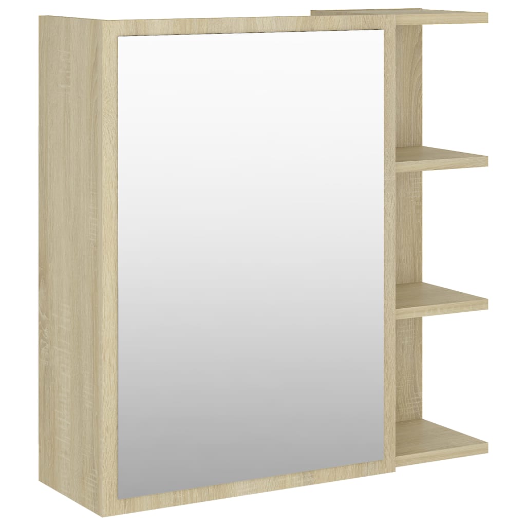 Bathroom Mirror Cabinet Sonoma Oak 62.5x20.5x64 cm Engineered Wood - Bend