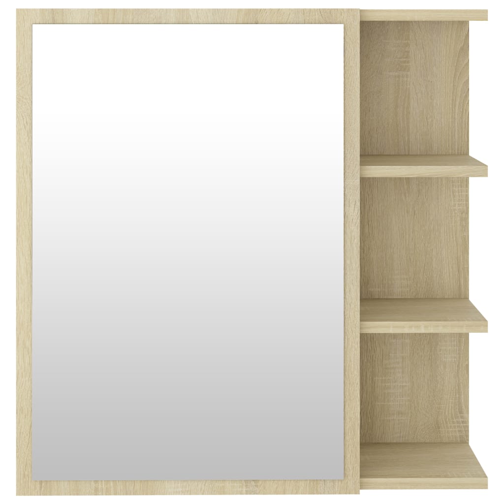 Bathroom Mirror Cabinet Sonoma Oak 62.5x20.5x64 cm Engineered Wood - Bend