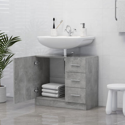 Sink Cabinet Concrete Grey 63x30x54 cm Engineered Wood