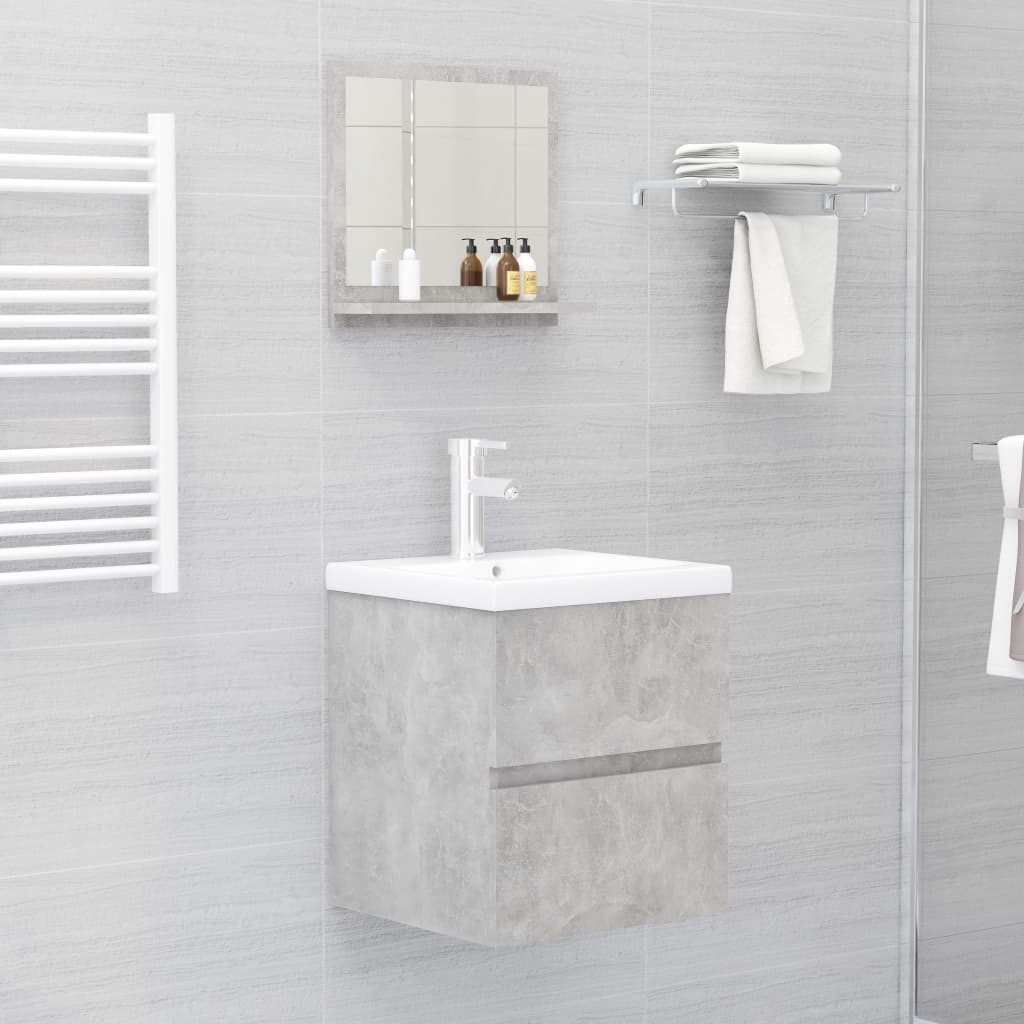 Bathroom Mirror Concrete Grey 40x10.5x37 cm Engineered Wood - Bend