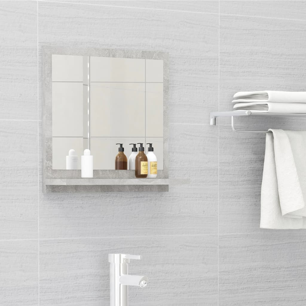 Bathroom Mirror Concrete Grey 40x10.5x37 cm Engineered Wood - Bend