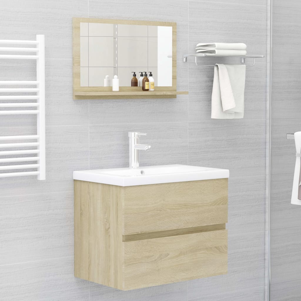 Bathroom Mirror Sonoma Oak 60x10.5x37 cm Engineered Wood - Bend