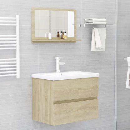 Bathroom Mirror Sonoma Oak 60x10.5x37 cm Engineered Wood - Bend