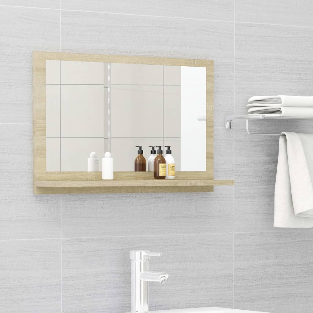 Bathroom Mirror Sonoma Oak 60x10.5x37 cm Engineered Wood - Bend