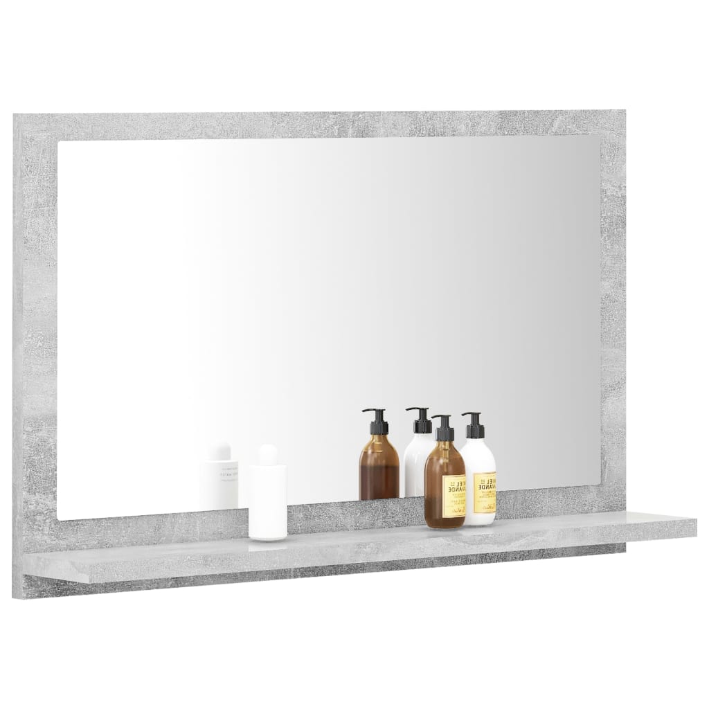 Bathroom Mirror Concrete Grey 60x10.5x37 cm Engineered Wood - Bend