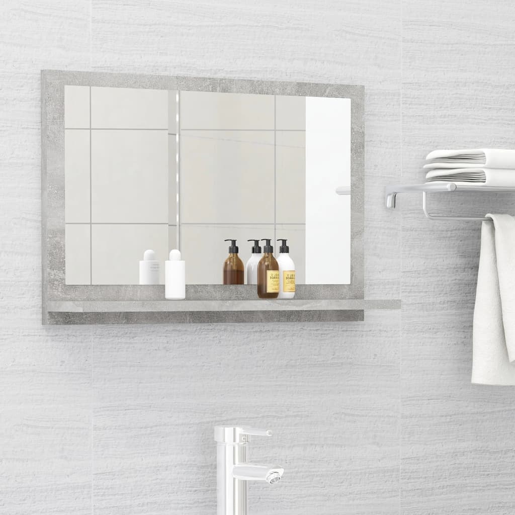 Bathroom Mirror Concrete Grey 60x10.5x37 cm Engineered Wood - Bend