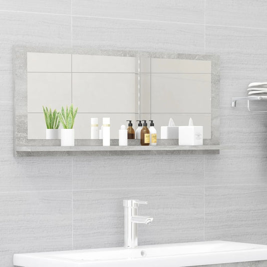 Bathroom Mirror Concrete Grey 90x10.5x37 cm Engineered Wood - Bend