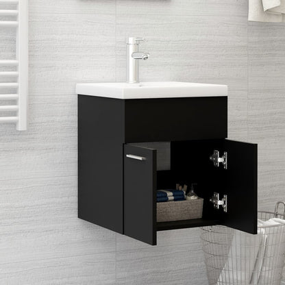 Sink Cabinet Black 41x38.5x46 cm Engineered Wood