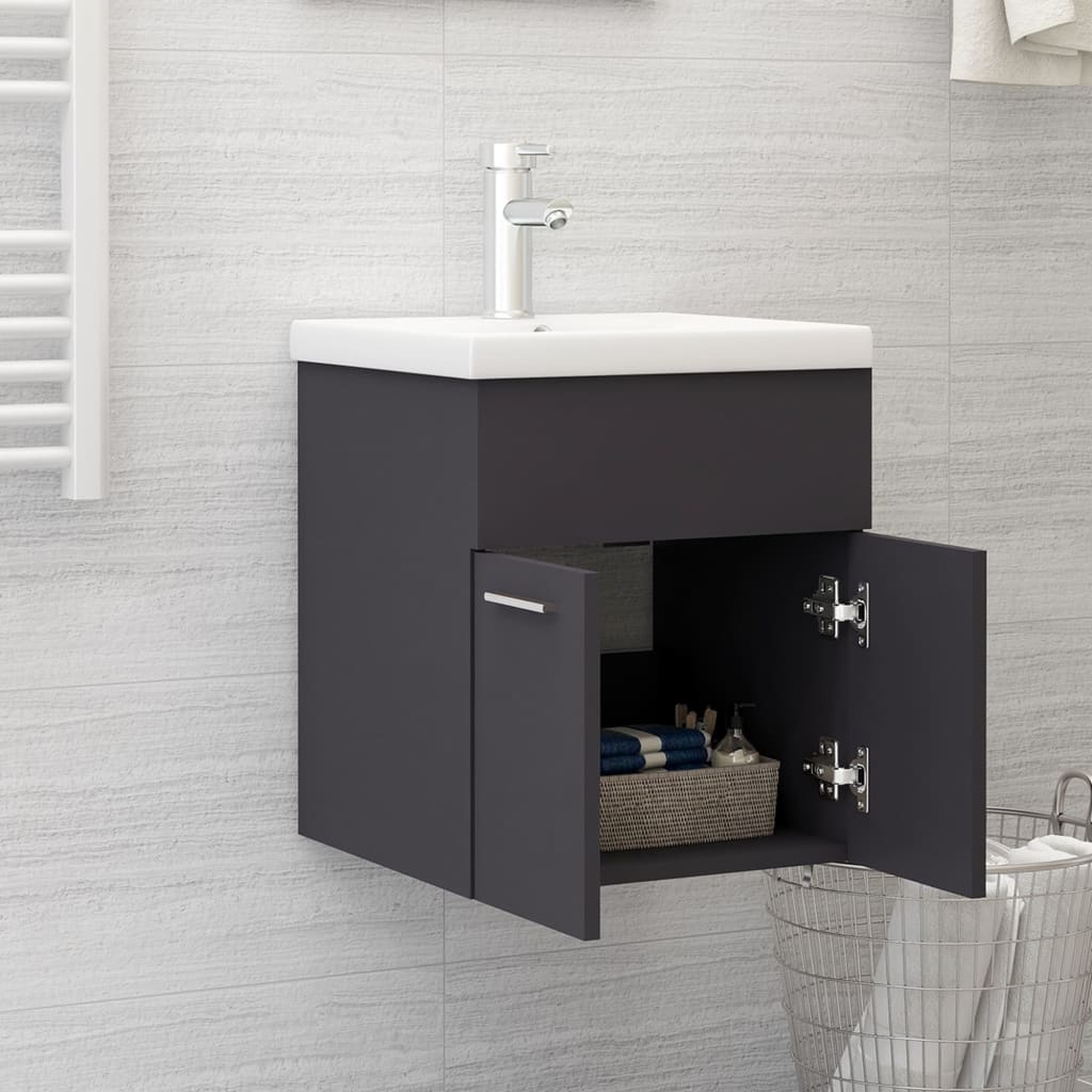 Sink Cabinet Grey 41x38.5x46 cm Engineered Wood