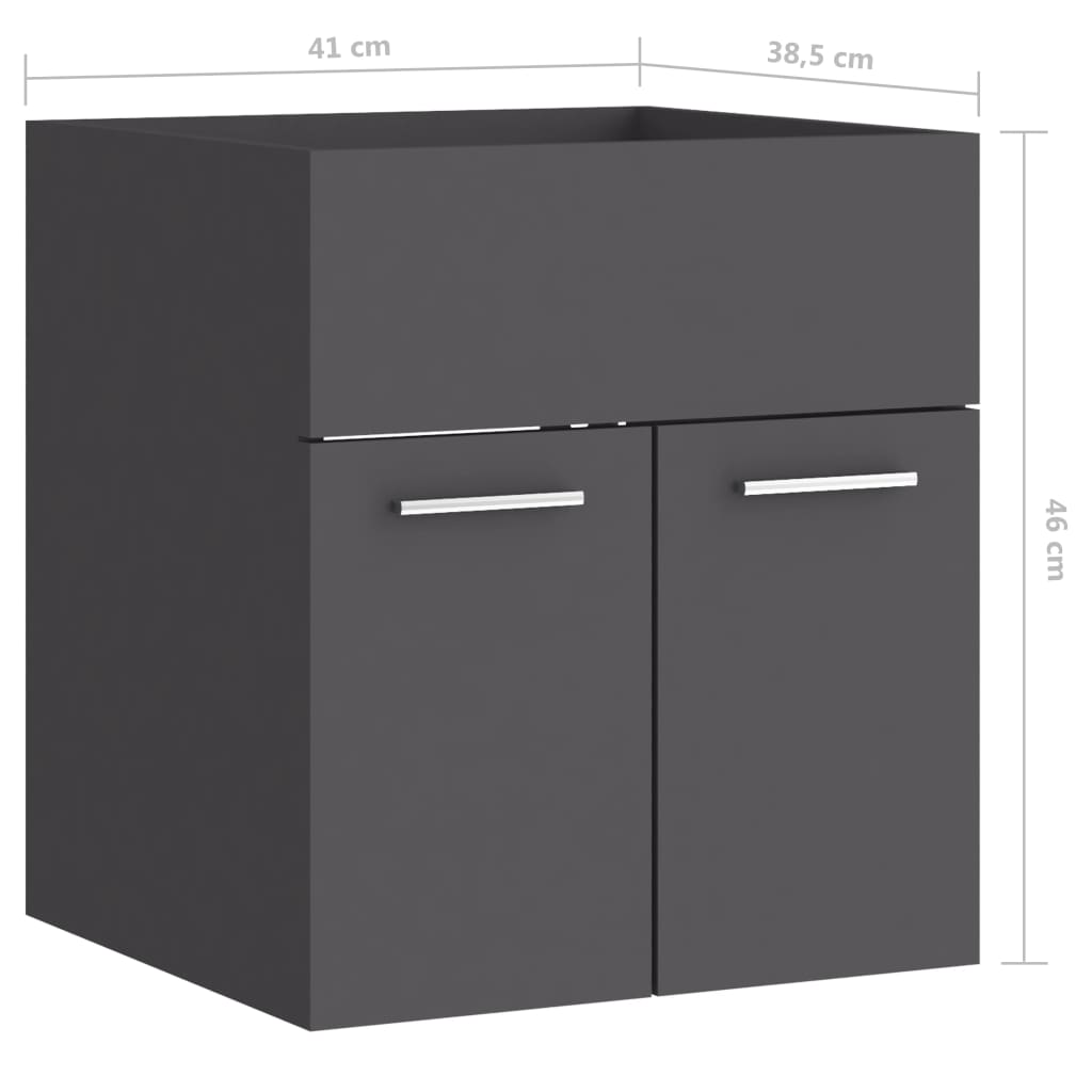 Sink Cabinet Grey 41x38.5x46 cm Engineered Wood