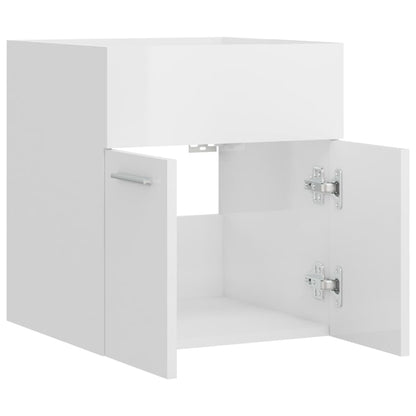 Sink Cabinet High Gloss White 41x38.5x46 cm Engineered Wood