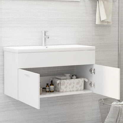 Sink Cabinet White 90x38.5x46 cm Engineered Wood