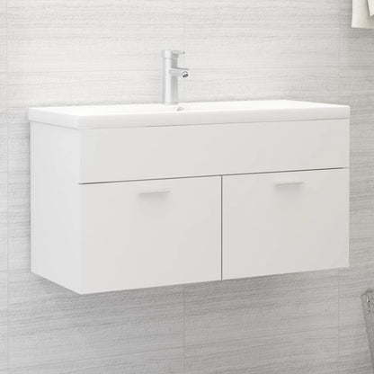 Sink Cabinet White 90x38.5x46 cm Engineered Wood