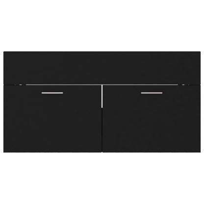 Sink Cabinet Black 90x38.5x46 cm Engineered Wood