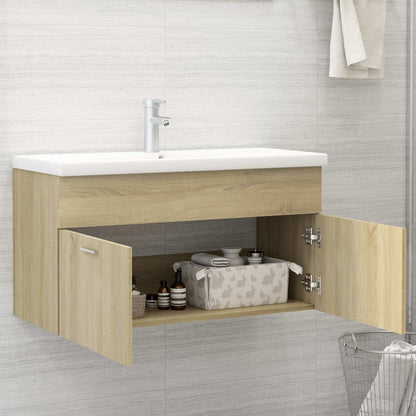 Sink Cabinet Sonoma Oak 90x38.5x46 cm Engineered Wood