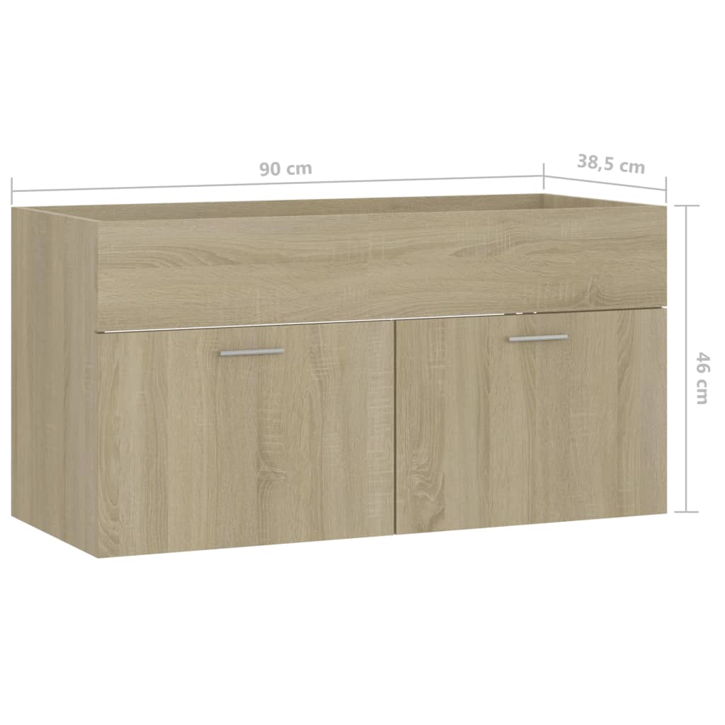 Sink Cabinet Sonoma Oak 90x38.5x46 cm Engineered Wood