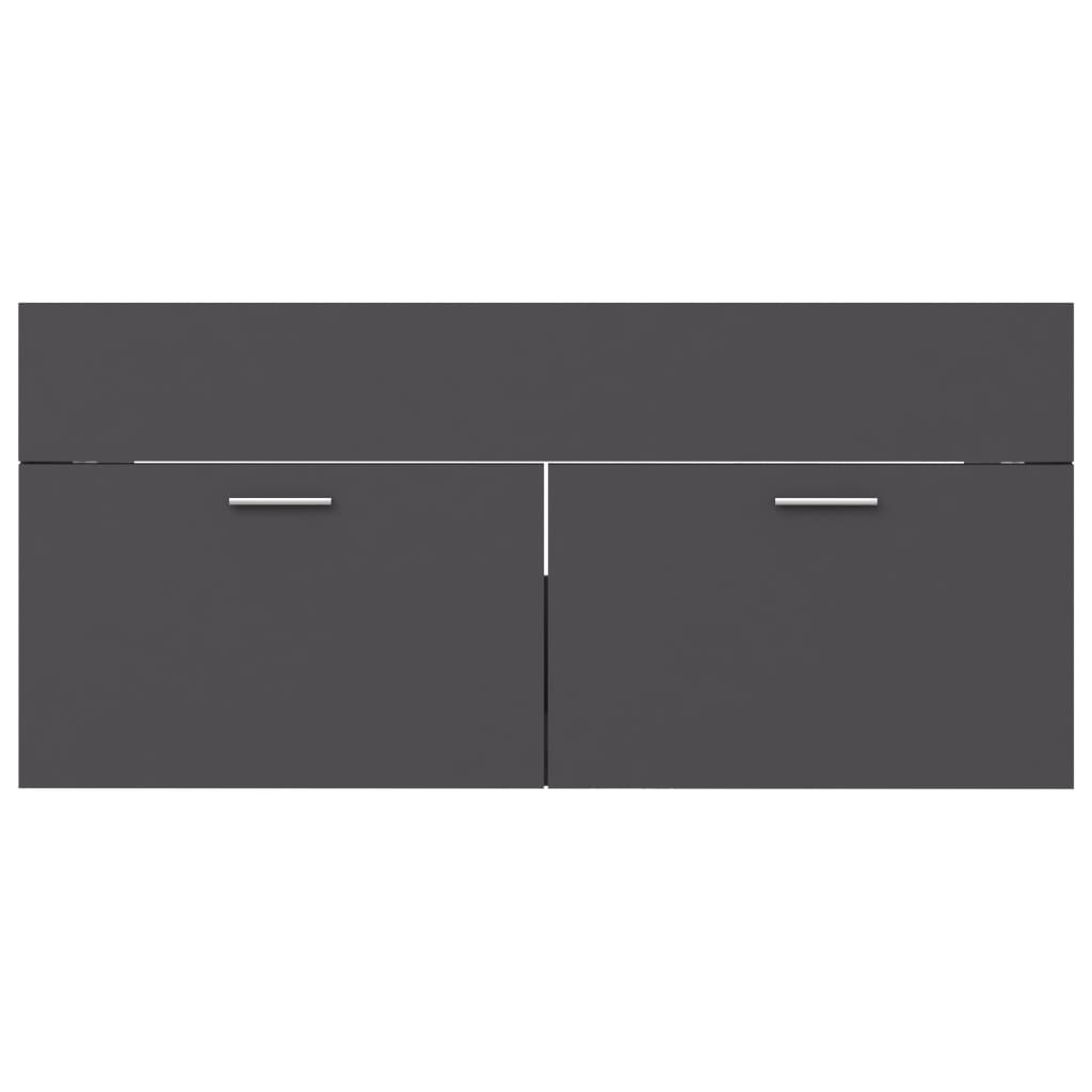 Sink Cabinet Grey 100x38.5x46 cm Engineered Wood