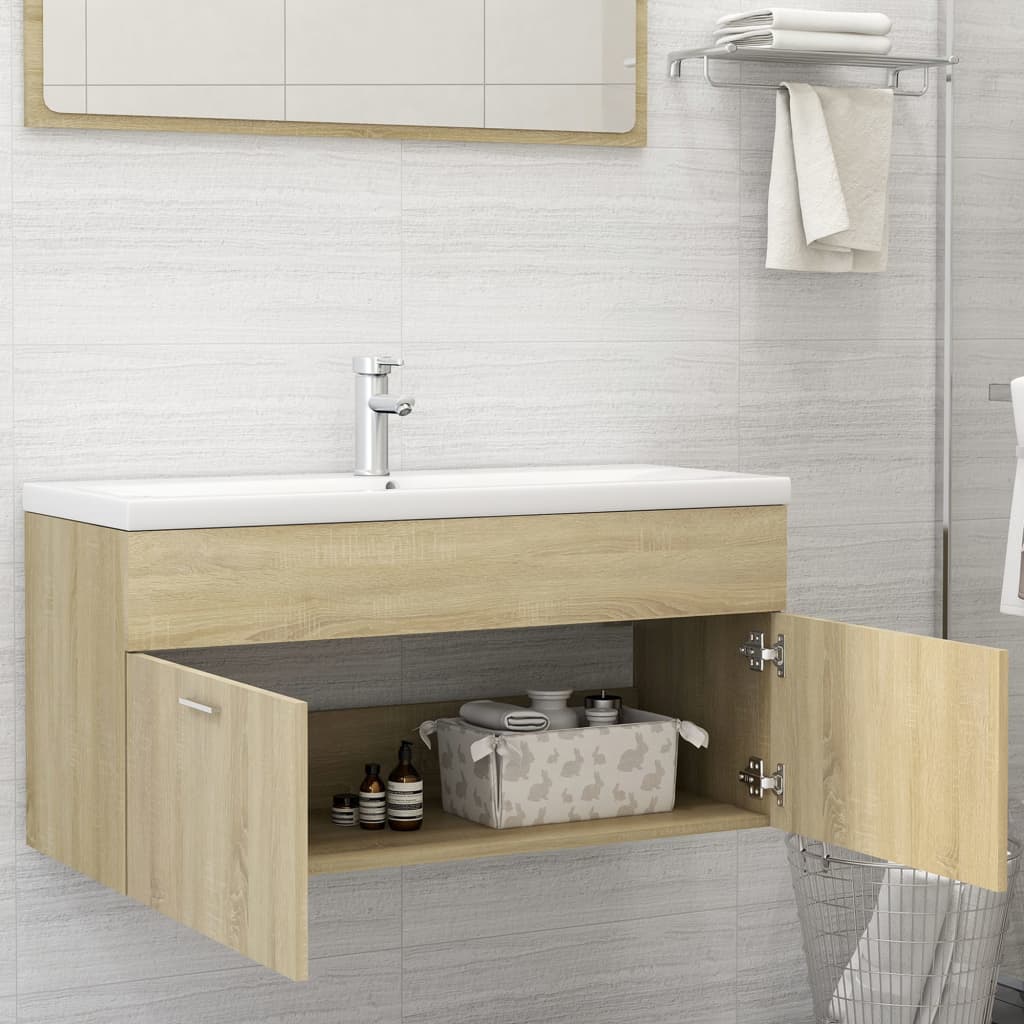 Sink Cabinet Sonoma Oak 100x38.5x46 cm Engineered Wood