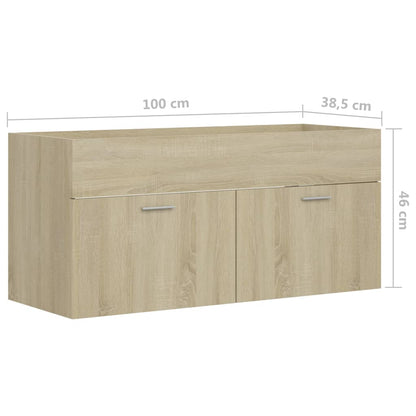 Sink Cabinet Sonoma Oak 100x38.5x46 cm Engineered Wood