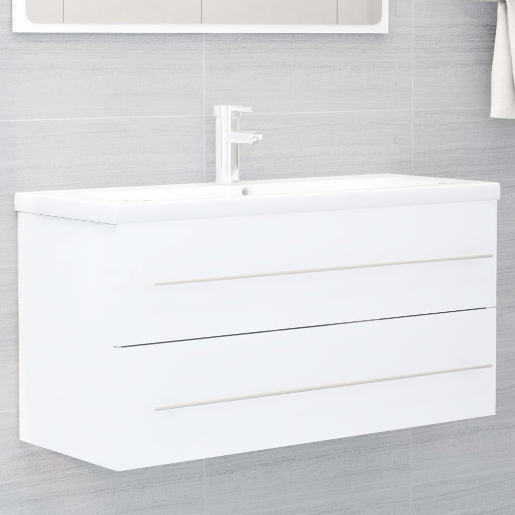 Sink Cabinet White 100x38.5x48 cm Engineered Wood