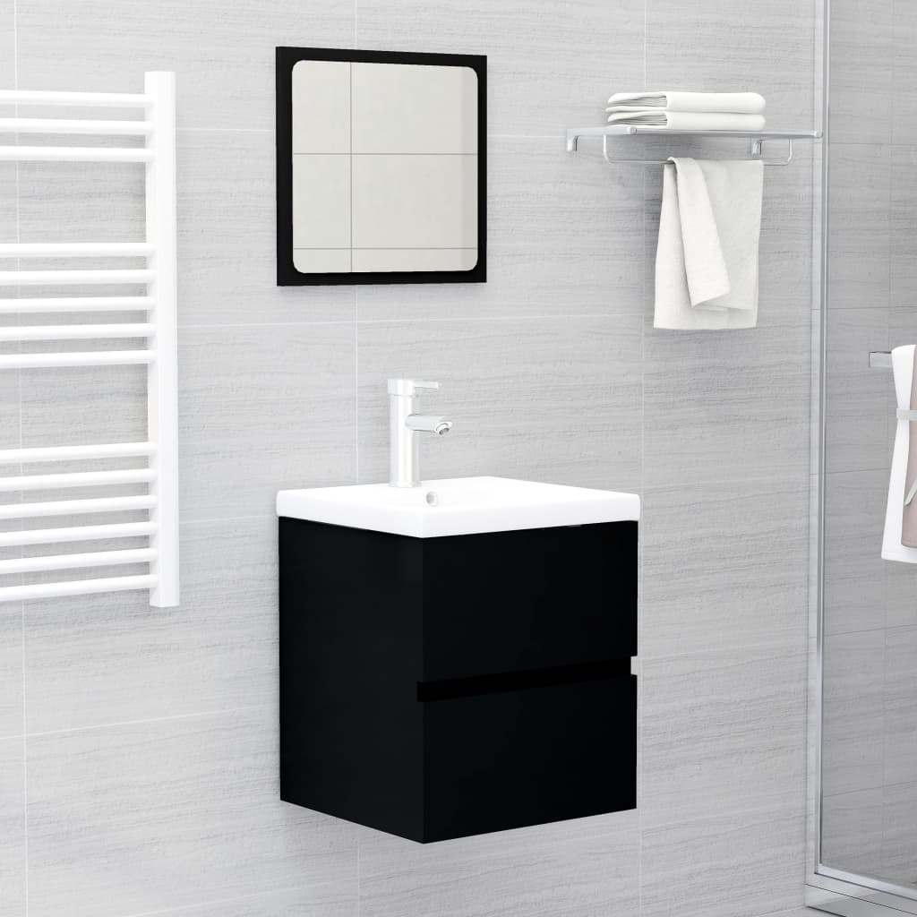 Sink Cabinet Black 41x38.5x45 cm Engineered Wood