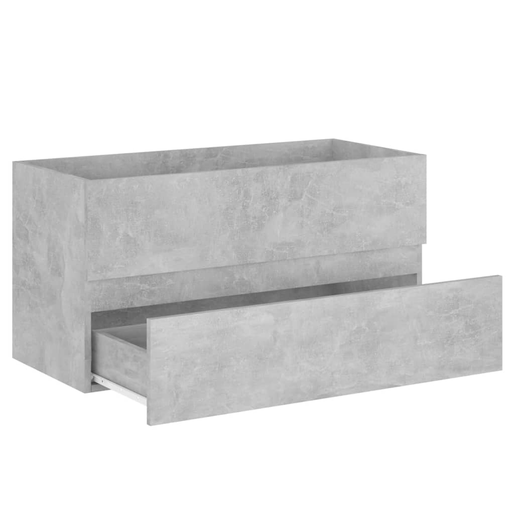 Sink Cabinet Concrete Grey 90x38.5x45 cm Engineered Wood