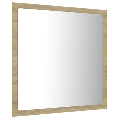 LED Bathroom Mirror Sonoma Oak 40x8.5x37 cm Acrylic - Bend