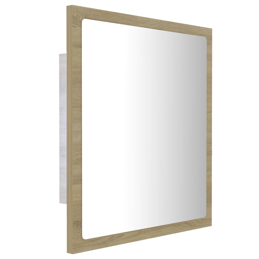 LED Bathroom Mirror Sonoma Oak 40x8.5x37 cm Acrylic - Bend