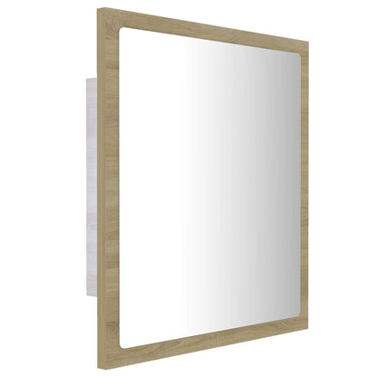 LED Bathroom Mirror Sonoma Oak 40x8.5x37 cm Acrylic - Bend