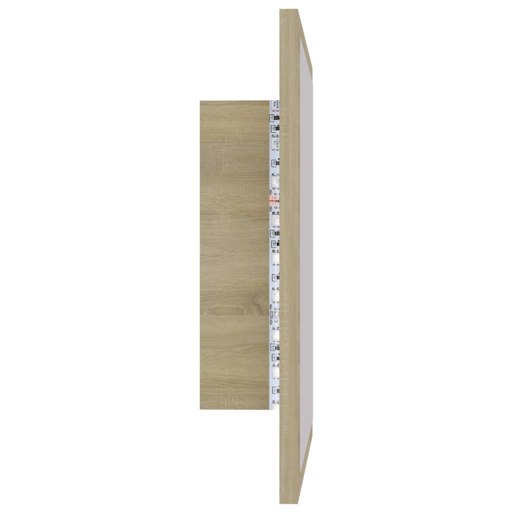 LED Bathroom Mirror Sonoma Oak 40x8.5x37 cm Acrylic - Bend