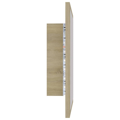 LED Bathroom Mirror Sonoma Oak 40x8.5x37 cm Acrylic - Bend