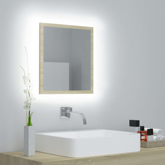 LED Bathroom Mirror Sonoma Oak 40x8.5x37 cm Acrylic - Bend