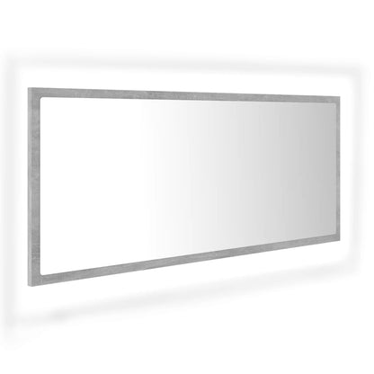 LED Bathroom Mirror Concrete Grey 100x8.5x37 cm Acrylic - Bend