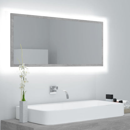 LED Bathroom Mirror Concrete Grey 100x8.5x37 cm Acrylic - Bend